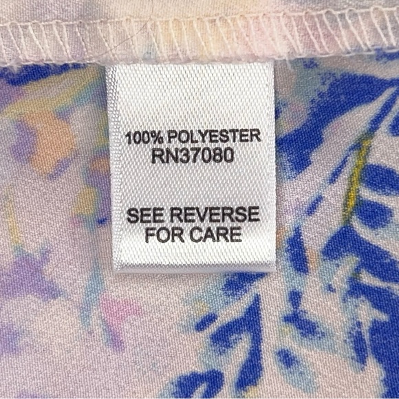 Small Y2K Era Cato Floral Blouse Top One Shoulder Asymmetrical White Pink Blue - Picture 10 of 14